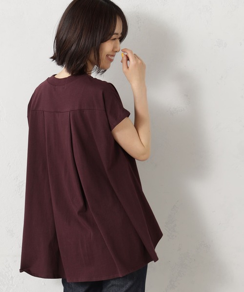 FOUND GOOD(ファウンドグッド)の「ハイネックフレンチTシャツ(Tシャツ/カットソー・レディース・ホワイト系5/グレー系/ブラック/ブルー系5/ベージュ/レッド系8・M/S/L)」の9枚目の写真