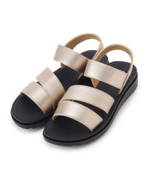 ◆ブラックソールフラットゴムサンダル