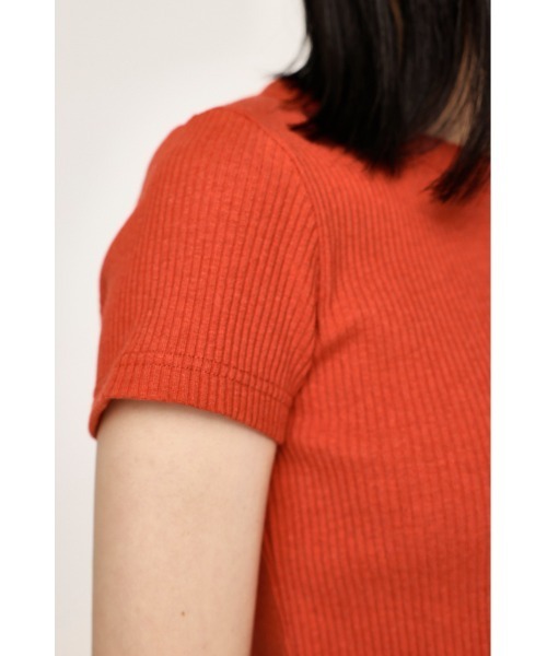 SLY(スライ)の「JQ SLY LOGO CROP T/SH ジャガード スライ ロゴ クロップ ティーシャツ(Tシャツ/カットソー・レディース・杢グレー/ブラック/ネイビー/オレンジ・FREE)」の21枚目の写真
