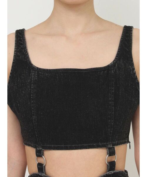 EATME（イートミー）の「カットアウトデニムジャンスカ（ジャンパースカート・レディース・ライトブルー/ブラック/アイボリー・SMALL/MEDIUM）」の12枚目の写真