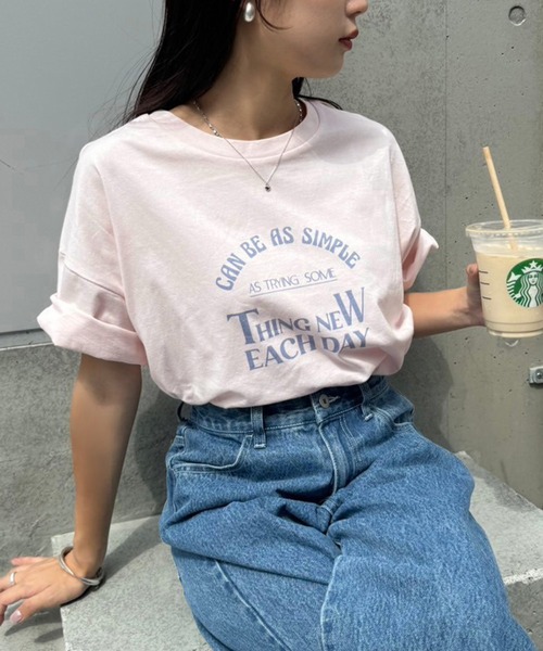 one after another NICE CLAUP(ワンアフターアナザーナイスクラップ)の「オーバーサイズプリントTee(Tシャツ/カットソー・レディース・オートミール/オフホワイト/ホワイト/ピンク・FREE)」の4枚目の写真