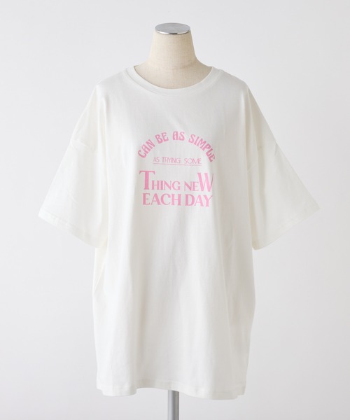 one after another NICE CLAUP(ワンアフターアナザーナイスクラップ)の「オーバーサイズプリントTee(Tシャツ/カットソー・レディース・オートミール/オフホワイト/ホワイト/ピンク・FREE)」の22枚目の写真