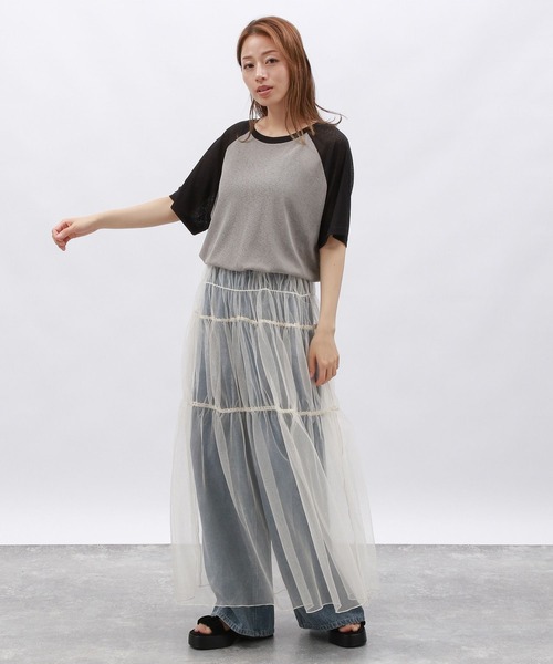 LAKOLE(ラコレ)の「シアーラグランTEE / 130595(Tシャツ/カットソー・レディース・グレー/オフホワイト/ブルー/オレンジ・FREE)」の10枚目の写真