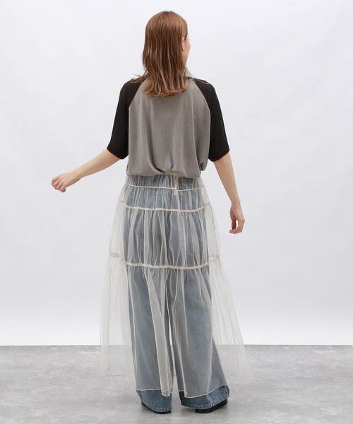 LAKOLE(ラコレ)の「シアーラグランTEE / 130595(Tシャツ/カットソー・レディース・グレー/オフホワイト/ブルー/オレンジ・FREE)」の12枚目の写真