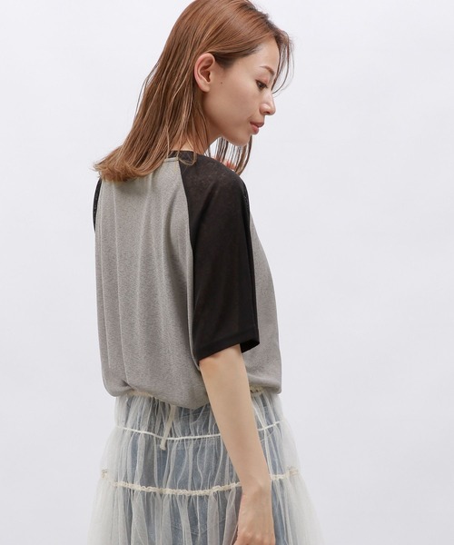 LAKOLE(ラコレ)の「シアーラグランTEE / 130595(Tシャツ/カットソー・レディース・グレー/オフホワイト/ブルー/オレンジ・FREE)」の13枚目の写真