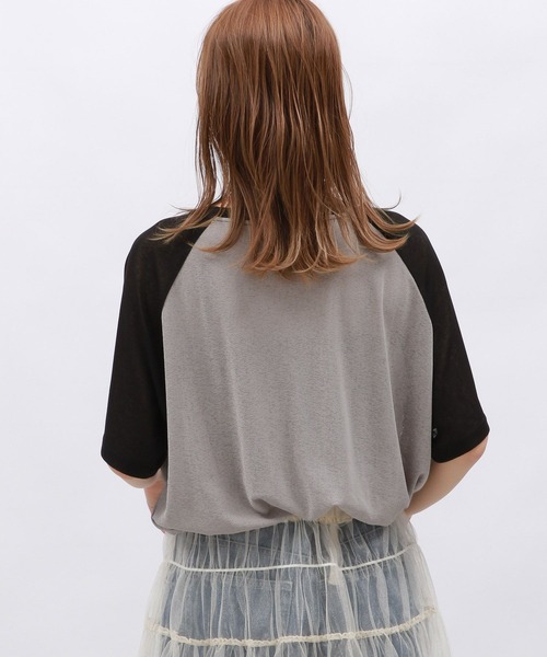 LAKOLE(ラコレ)の「シアーラグランTEE / 130595(Tシャツ/カットソー・レディース・グレー/オフホワイト/ブルー/オレンジ・FREE)」の14枚目の写真