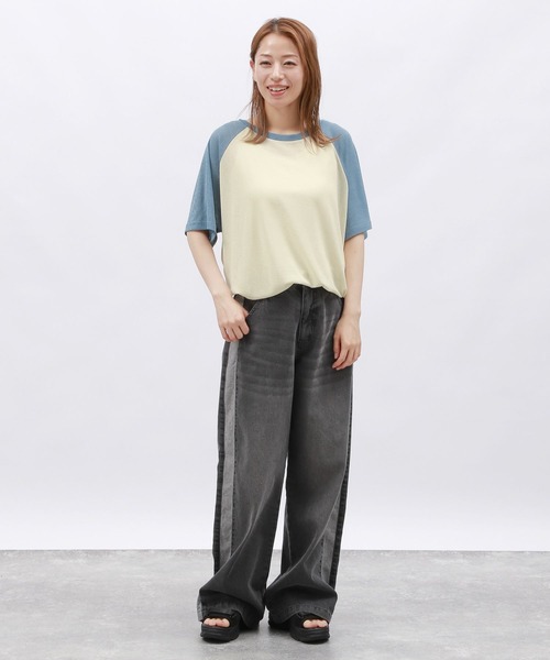 LAKOLE(ラコレ)の「シアーラグランTEE / 130595(Tシャツ/カットソー・レディース・グレー/オフホワイト/ブルー/オレンジ・FREE)」の15枚目の写真