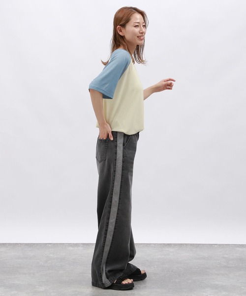 LAKOLE(ラコレ)の「シアーラグランTEE / 130595(Tシャツ/カットソー・レディース・グレー/オフホワイト/ブルー/オレンジ・FREE)」の17枚目の写真