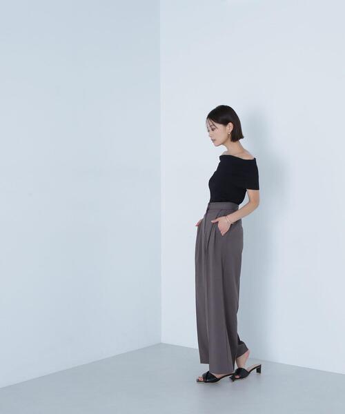 NATURAL BEAUTY BASIC（ナチュラルビューティーベーシック）の「◇ワイドオフショルリブニット（ニット/セーター・レディース・オフホワイト/ブラック/ダークブルー・FREE）」の19枚目の写真