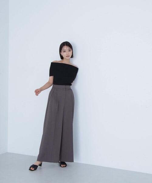 NATURAL BEAUTY BASIC（ナチュラルビューティーベーシック）の「◇ワイドオフショルリブニット（ニット/セーター・レディース・オフホワイト/ブラック/ダークブルー・FREE）」の22枚目の写真