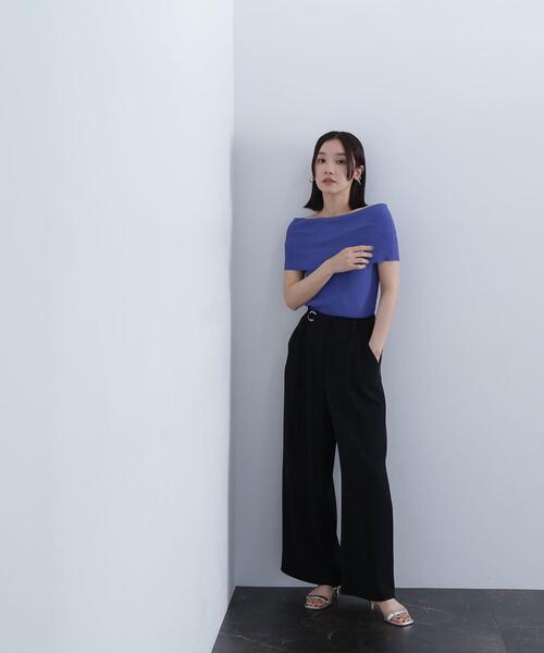 NATURAL BEAUTY BASIC（ナチュラルビューティーベーシック）の「◇ワイドオフショルリブニット（ニット/セーター・レディース・オフホワイト/ブラック/ダークブルー・FREE）」の10枚目の写真