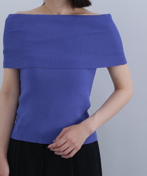 NATURAL BEAUTY BASIC（ナチュラルビューティーベーシック）の「◇ワイドオフショルリブニット（ニット/セーター・レディース・オフホワイト/ブラック/ダークブルー・FREE）」の15枚目の写真