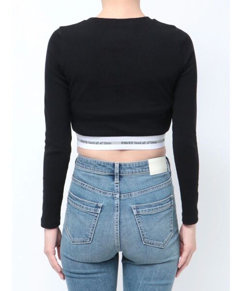 GYDA（ジェイダ）の「BM＆WB JQリブショートロンT（Tシャツ/カットソー・レディース・ライトグレー/ブラック/オフホワイト・FREE）」の20枚目の写真