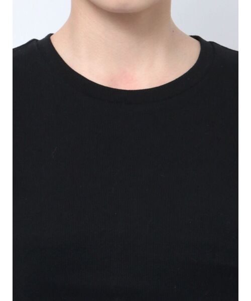 GYDA（ジェイダ）の「BM＆WB JQリブショートロンT（Tシャツ/カットソー・レディース・ライトグレー/ブラック/オフホワイト・FREE）」の19枚目の写真