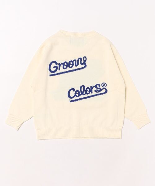 GROOVY COLORS(グルービーカラーズ)の「GROOVY SKI DOG Crewneck Knit Pullover(ニット/セーター・キッズ・ブルー/アイボリー・110/120/100)」の3枚目の写真