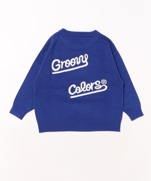 GROOVY COLORS(グルービーカラーズ)の「GROOVY SKI DOG Crewneck Knit Pullover(ニット/セーター・キッズ・ブルー/アイボリー・110/120/100)」の4枚目の写真