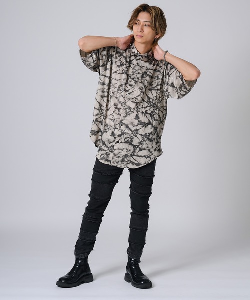 REGIEVO(レジエボ)の「REGIEVO 半袖シアーシャツ(シャツ/ブラウス・メンズ・ベージュ/ブラック・MEDIUM/LARGE)」の16枚目の写真