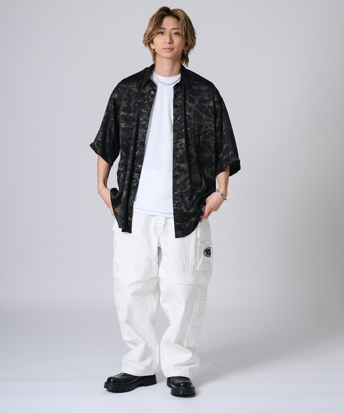 REGIEVO(レジエボ)の「REGIEVO 半袖シアーシャツ(シャツ/ブラウス・メンズ・ベージュ/ブラック・MEDIUM/LARGE)」の11枚目の写真