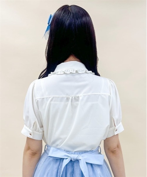 axes femme POETIQUE（アクシーズファムポエティック）の「終わらないお茶会刺繍ブラウス（シャツ/ブラウス・レディース・サックスブルー/ブラック/キナリ・MEDIUM）」の5枚目の写真
