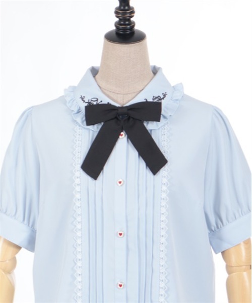 axes femme POETIQUE（アクシーズファムポエティック）の「終わらないお茶会刺繍ブラウス（シャツ/ブラウス・レディース・サックスブルー/ブラック/キナリ・MEDIUM）」の10枚目の写真