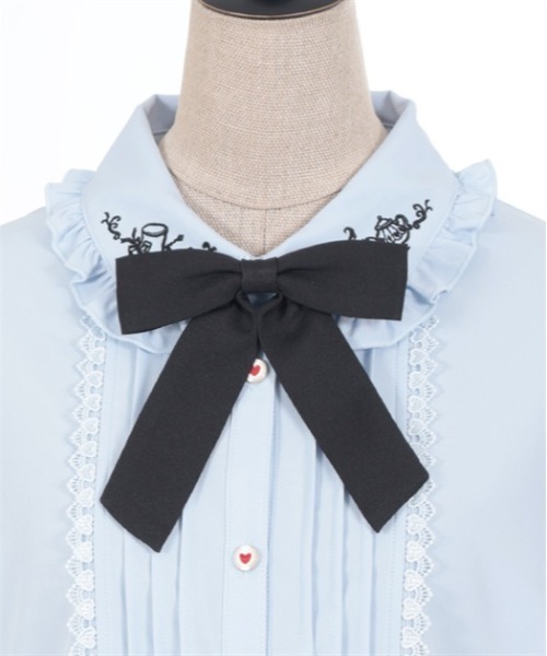axes femme POETIQUE（アクシーズファムポエティック）の「終わらないお茶会刺繍ブラウス（シャツ/ブラウス・レディース・サックスブルー/ブラック/キナリ・MEDIUM）」の12枚目の写真