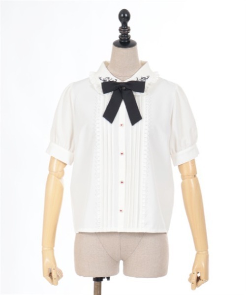 axes femme POETIQUE（アクシーズファムポエティック）の「終わらないお茶会刺繍ブラウス（シャツ/ブラウス・レディース・サックスブルー/ブラック/キナリ・MEDIUM）」の16枚目の写真
