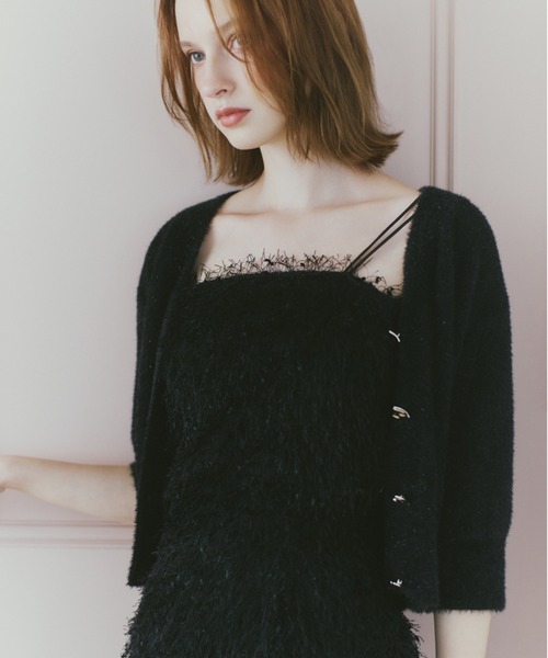 JILL by JILL STUART(ジルバイジルスチュアート)の「◇ストレッチファンシーヤーンビスチェ(キャミソール・レディース・グレー/ブラック・FREE)」の2枚目の写真