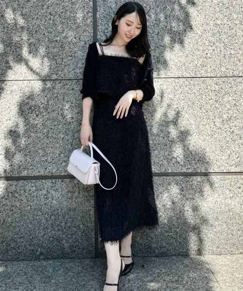 JILL by JILL STUART(ジルバイジルスチュアート)の「◇ストレッチファンシーヤーンビスチェ(キャミソール・レディース・グレー/ブラック・FREE)」の7枚目の写真