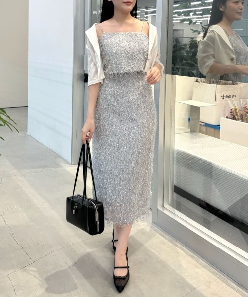 JILL by JILL STUART(ジルバイジルスチュアート)の「◇ストレッチファンシーヤーンビスチェ(キャミソール・レディース・グレー/ブラック・FREE)」の19枚目の写真