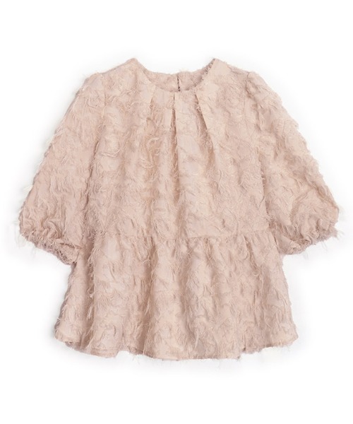 Pierrot（ピエロ）の「ジャカードギャザーフレアブラウス（シャツ/ブラウス・レディース・アイボリー/ピンクベージュ/ブラック・L/M）」の10枚目の写真