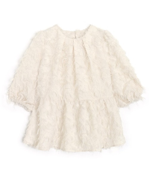 Pierrot（ピエロ）の「ジャカードギャザーフレアブラウス（シャツ/ブラウス・レディース・アイボリー/ピンクベージュ/ブラック・L/M）」の11枚目の写真