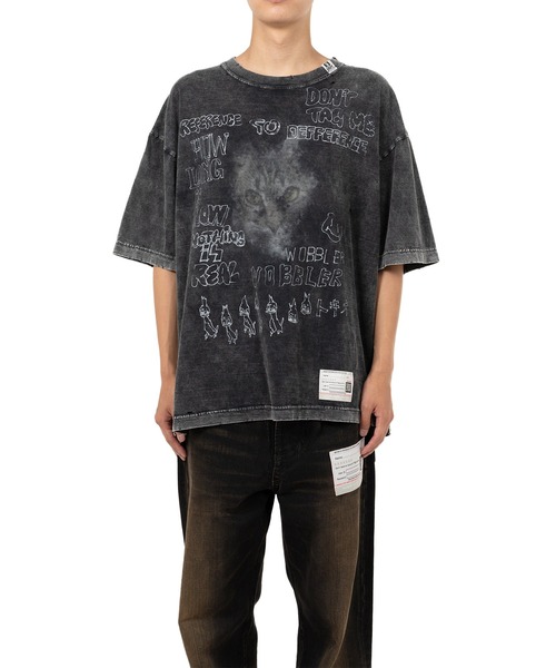 Maison MIHARA YASUHIRO（メゾンミハラヤスヒロ）の「Distressed Cat Print T-shirt（Tシャツ/カットソー・メンズ・グレー/ブラック・46/44/48）」の4枚目の写真