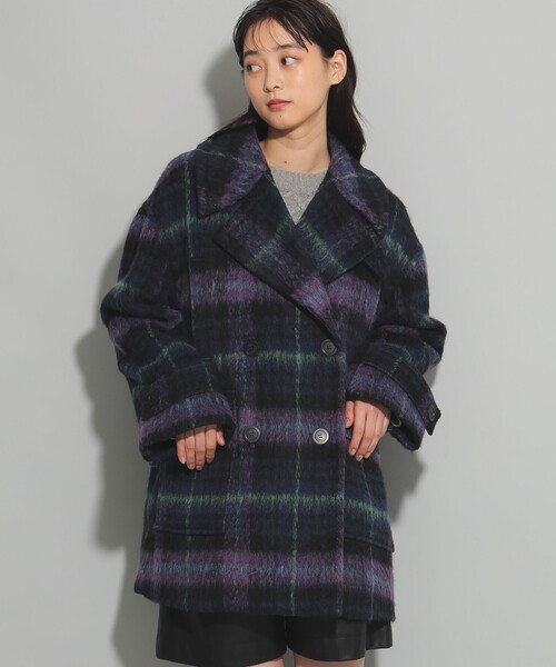 Ray BEAMS（レイビームス）の「チェック ダブル ハーフ コート（その他アウター・レディース・カーキ/ネイビー・0/1）」の22枚目の写真