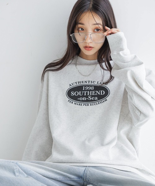 LOWRYS FARM(ローリーズファーム)の「USAウラケロゴLS 133785(スウェット・レディース・チャコールグレー/グレー/グリーン/アイボリー/ネイビー・SHORT/LONG)」の4枚目の写真