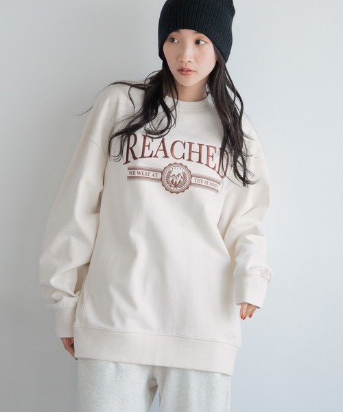 LOWRYS FARM(ローリーズファーム)の「USAウラケロゴLS 133785(スウェット・レディース・チャコールグレー/グレー/グリーン/アイボリー/ネイビー・SHORT/LONG)」の2枚目の写真