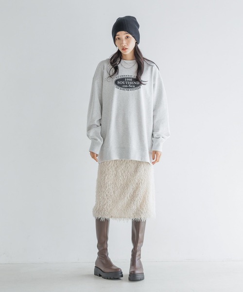 LOWRYS FARM(ローリーズファーム)の「USAウラケロゴLS 133785(スウェット・レディース・チャコールグレー/グレー/グリーン/アイボリー/ネイビー・SHORT/LONG)」の11枚目の写真