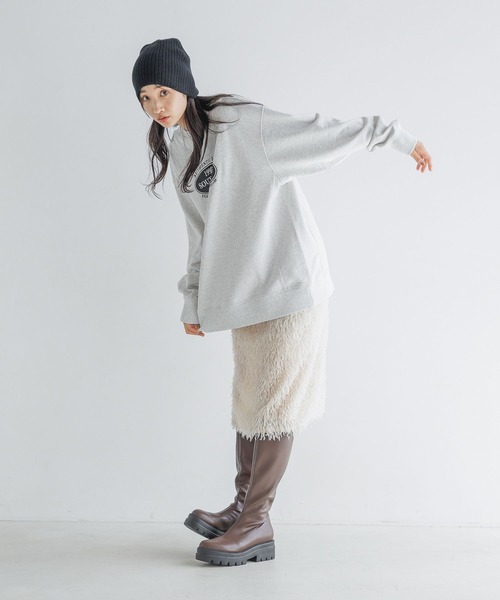 LOWRYS FARM(ローリーズファーム)の「USAウラケロゴLS 133785(スウェット・レディース・チャコールグレー/グレー/グリーン/アイボリー/ネイビー・SHORT/LONG)」の12枚目の写真