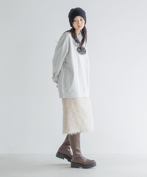 LOWRYS FARM(ローリーズファーム)の「USAウラケロゴLS 133785(スウェット・レディース・チャコールグレー/グレー/グリーン/アイボリー/ネイビー・SHORT/LONG)」の13枚目の写真