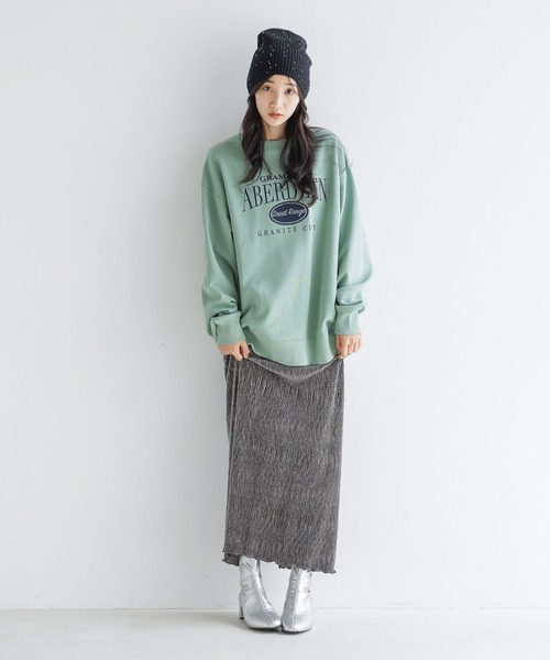 LOWRYS FARM(ローリーズファーム)の「USAウラケロゴLS 133785(スウェット・レディース・チャコールグレー/グレー/グリーン/アイボリー/ネイビー・SHORT/LONG)」の14枚目の写真