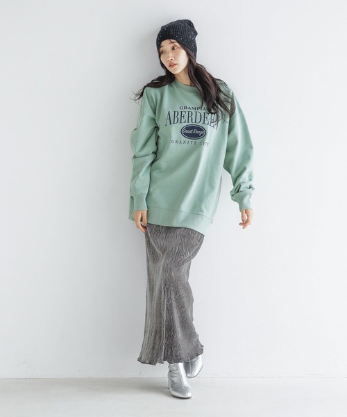 LOWRYS FARM(ローリーズファーム)の「USAウラケロゴLS 133785(スウェット・レディース・チャコールグレー/グレー/グリーン/アイボリー/ネイビー・SHORT/LONG)」の15枚目の写真