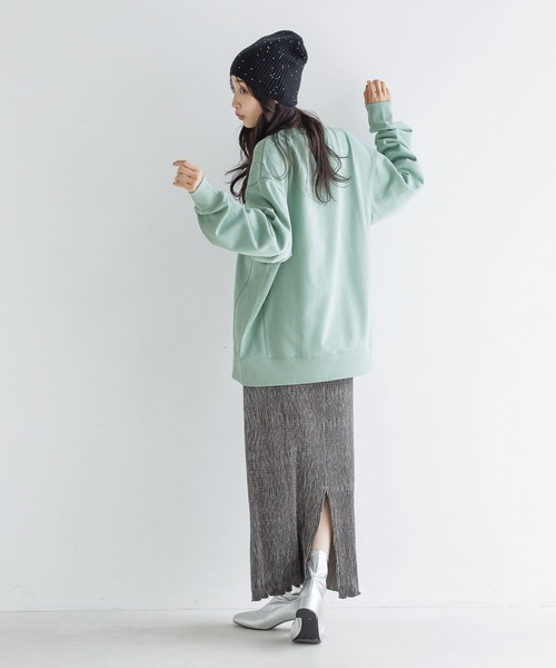 LOWRYS FARM(ローリーズファーム)の「USAウラケロゴLS 133785(スウェット・レディース・チャコールグレー/グレー/グリーン/アイボリー/ネイビー・SHORT/LONG)」の16枚目の写真