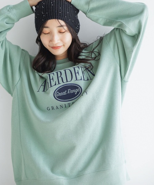 LOWRYS FARM(ローリーズファーム)の「USAウラケロゴLS 133785(スウェット・レディース・チャコールグレー/グレー/グリーン/アイボリー/ネイビー・SHORT/LONG)」の19枚目の写真