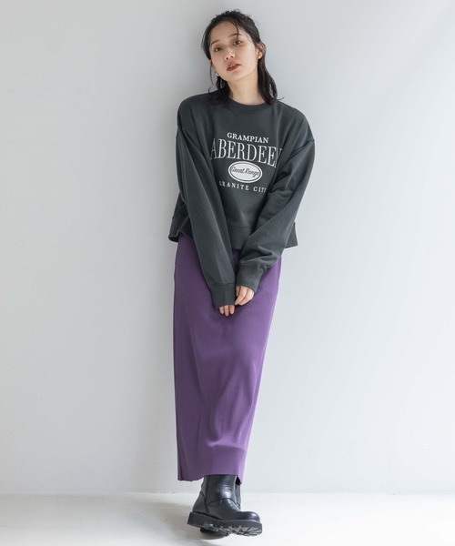 LOWRYS FARM(ローリーズファーム)の「USAウラケロゴLS 133785(スウェット・レディース・チャコールグレー/グレー/グリーン/アイボリー/ネイビー・SHORT/LONG)」の20枚目の写真