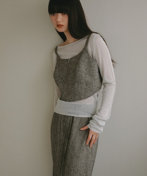 新品⭐︎CASA 赤く FLINEレースアップリネンビスチェ