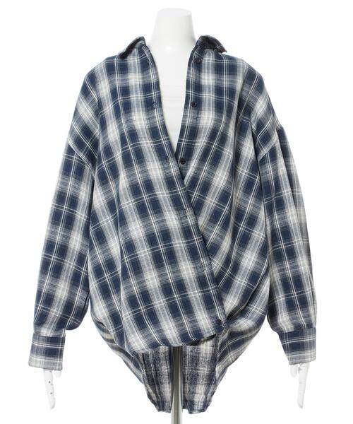 INGNI（イング）の「2Wayカシュクールチェックシャツ（シャツ