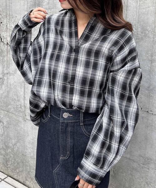 新品 journal standard 2WAYカシュクールシャツ チェック INGNI（イング）の「2Wayカシュクールチェックシャツ（シャツ