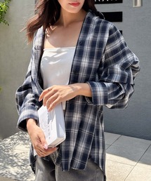 2Wayカシュクールチェックシャツ