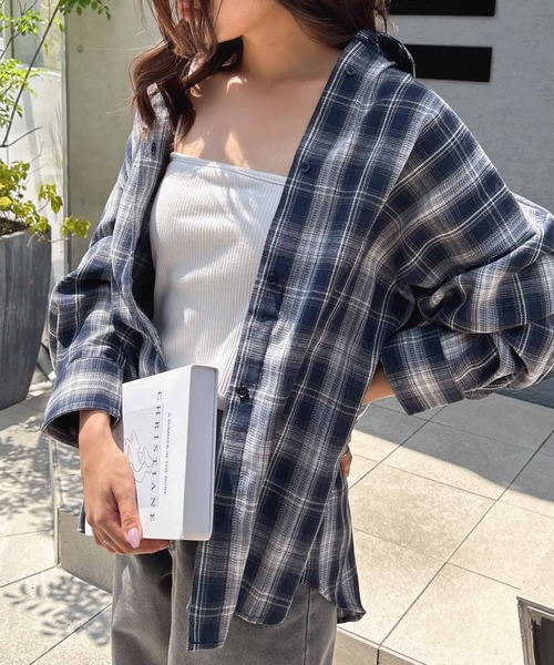 INGNI（イング）の「2Wayカシュクールチェックシャツ（シャツ/ブラウス
