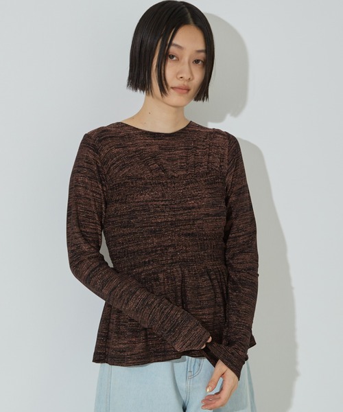 NOMINE（ノミネ）の「スパーク ビスチェ ロンT（Tシャツ/カットソー・レディース・ピンク/ゴールド/アイボリー/ブラック・フリー）」の4枚目の写真