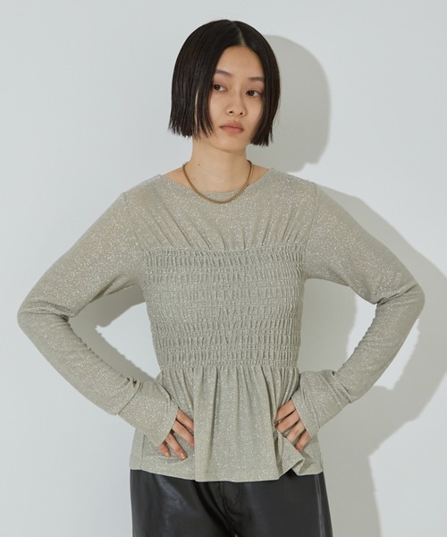 NOMINE（ノミネ）の「スパーク ビスチェ ロンT（Tシャツ/カットソー・レディース・ピンク/ゴールド/アイボリー/ブラック・フリー）」の2枚目の写真